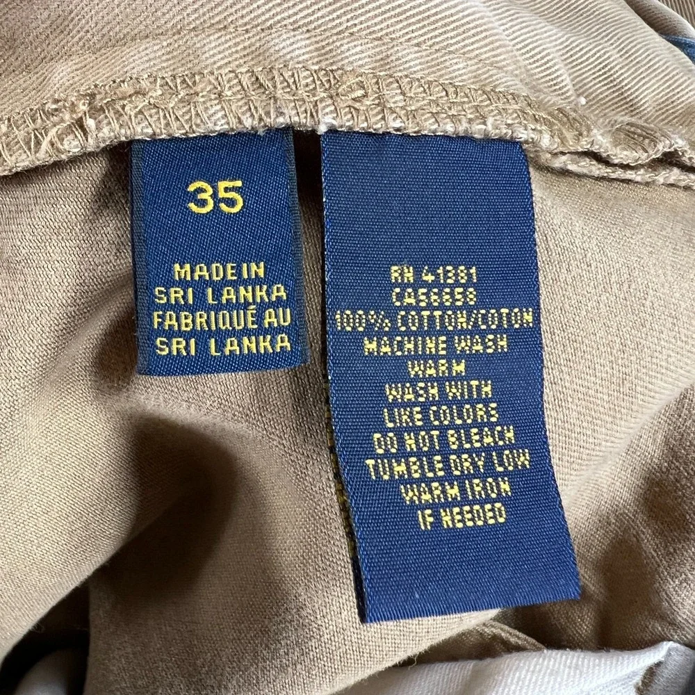Polo Ralph Lauren Shorts Mens 35 Brown Chino Casual Outdoor Golf Comfort